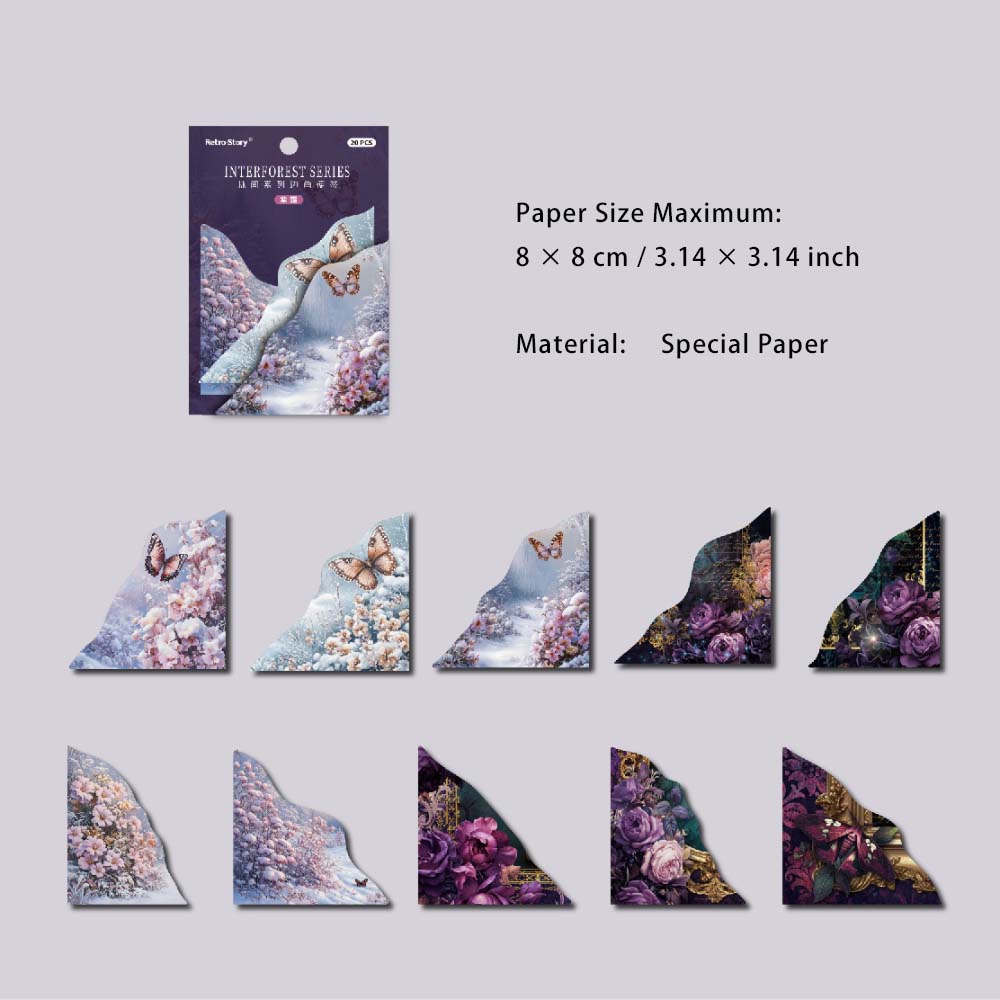 20 Pcs Forest Theme Corner Paper LJXL