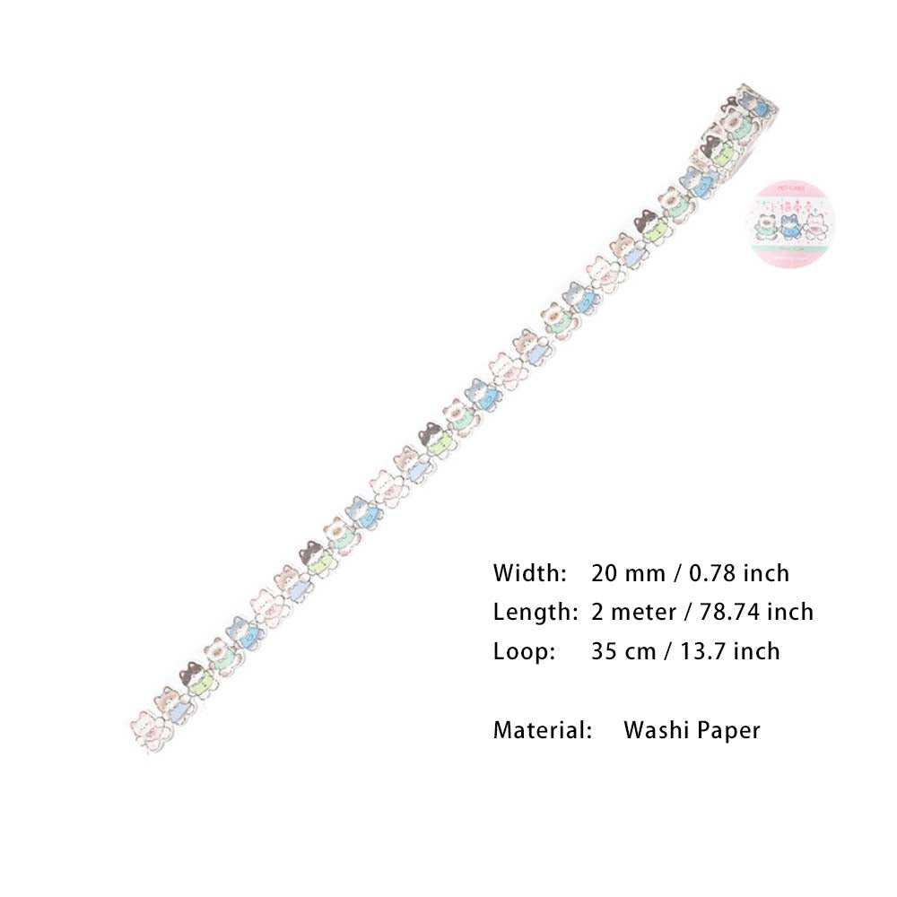 1 Roll Cute Cat Washi Stickers Tape MMND