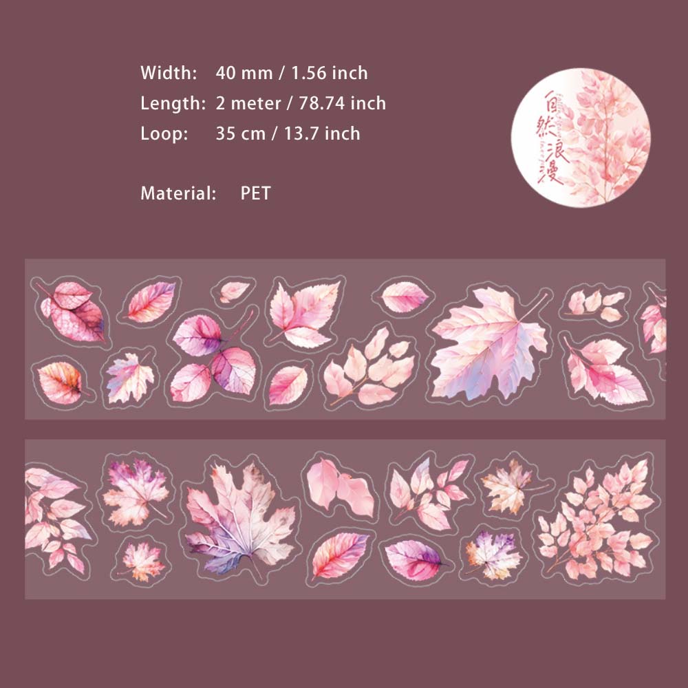 1 Roll Seasonal Leaf Pre-cut Stickers Tape LYCS