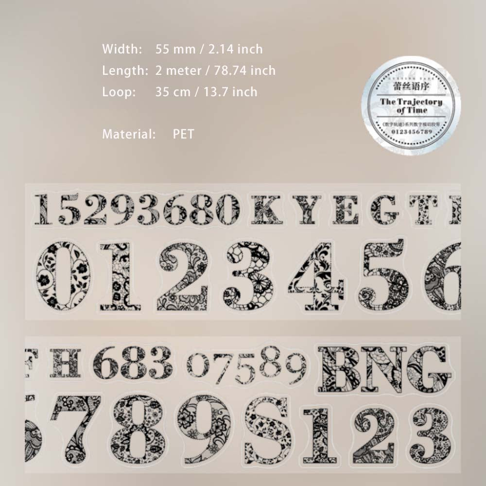 1 Roll Pre-cut Alphabet Numebr PET Stickers Tape SZGJ