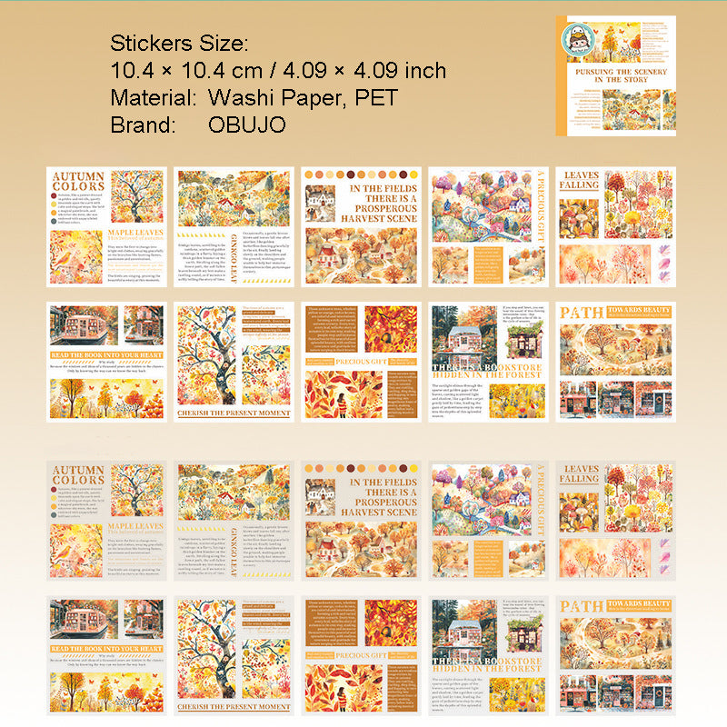 20 Sheets Country Landscape Stickers Book ZXGSLJS