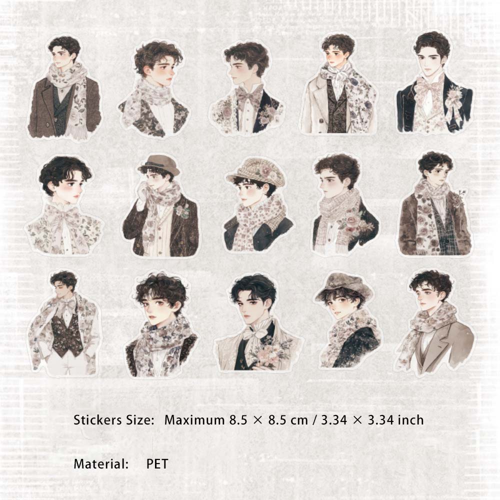 15 Pcs Fashion Girl PET Stickers YNYGDJJ