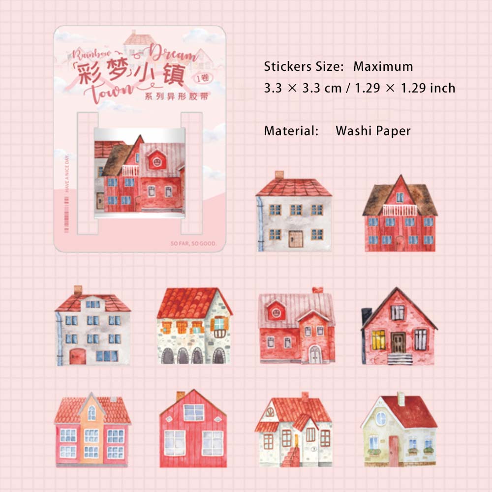 50 Pcs House Town Washi Stickers CMXZ