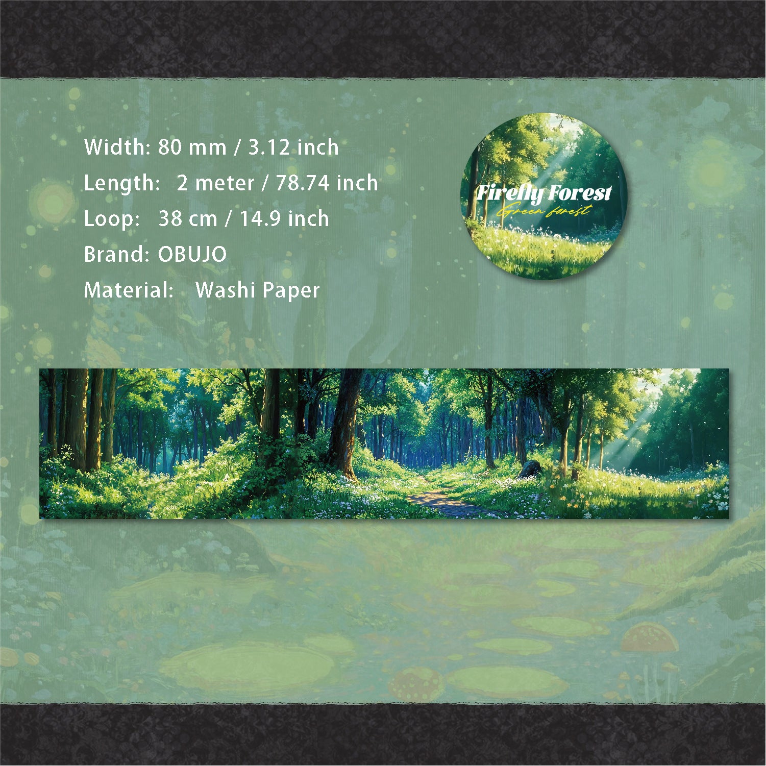1 Roll Fantasy Forest Washi Tape YZSXL
