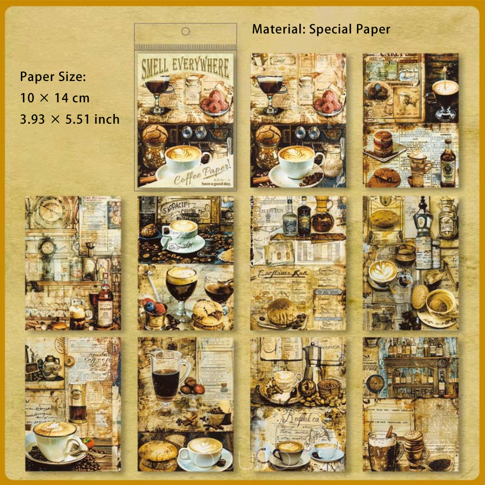 30 Sheets Coffee Themed Scrapbook Paper XQSY