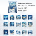 15 Pcs Winter Aurora Themed PET Stickers XJSP