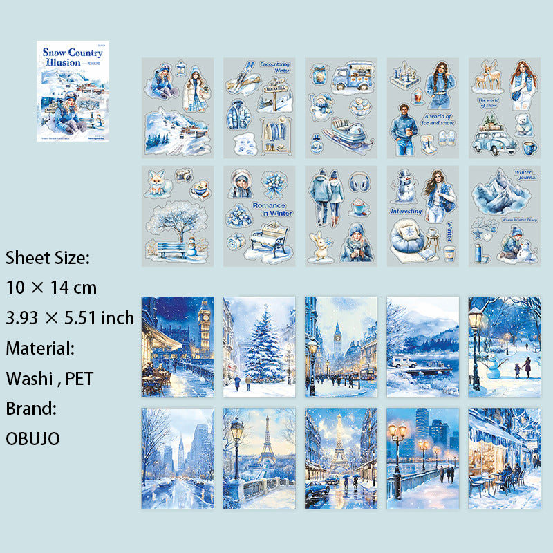 20 Sheets Winter Themed Stickers Book XGHJ