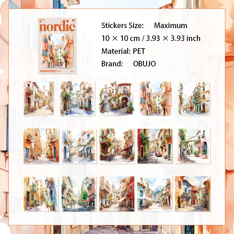 15 Pcs Country Landscape PET Stickers BOXES