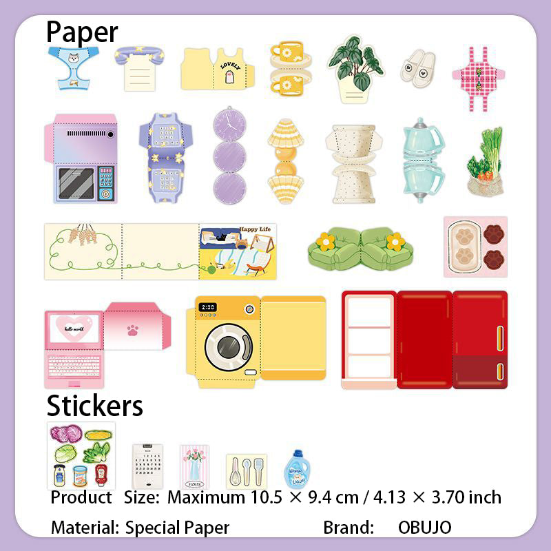 25 Pcs Lifestyle Journal Paper and Stickers Kit XXMC9