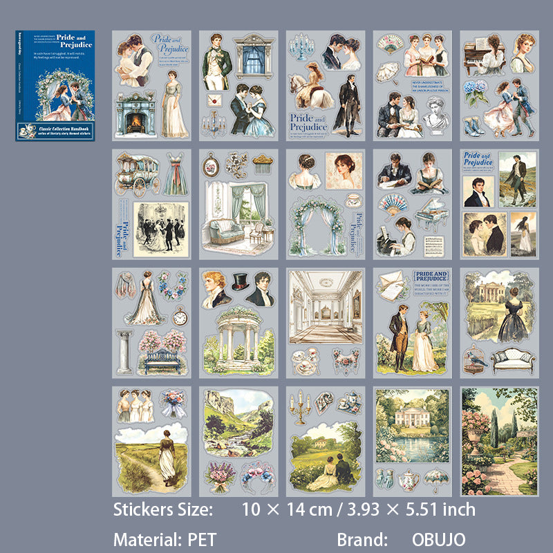 20 Sheets Masterpiece Themed PET Stickers Book MZZCSC