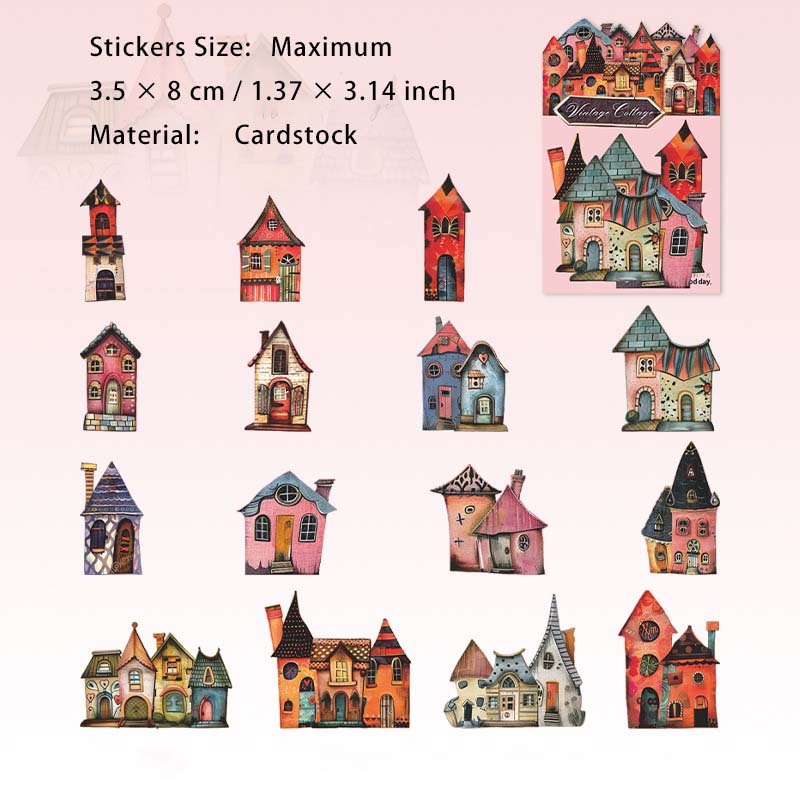 15 Pcs Fairy Magic House Cardstock Stickers GGXW