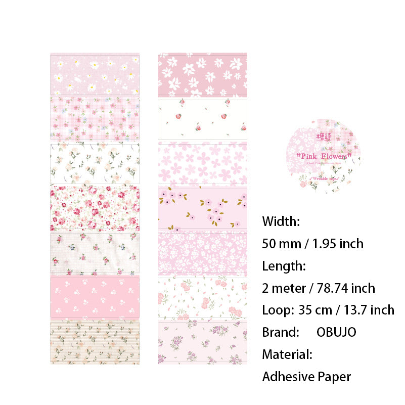 1 Roll Floral Patterned Stickers Tape SHJX