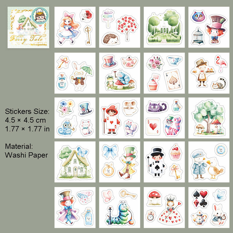 40 Sheets Fairy Theme Washi Stickers Book XGTH