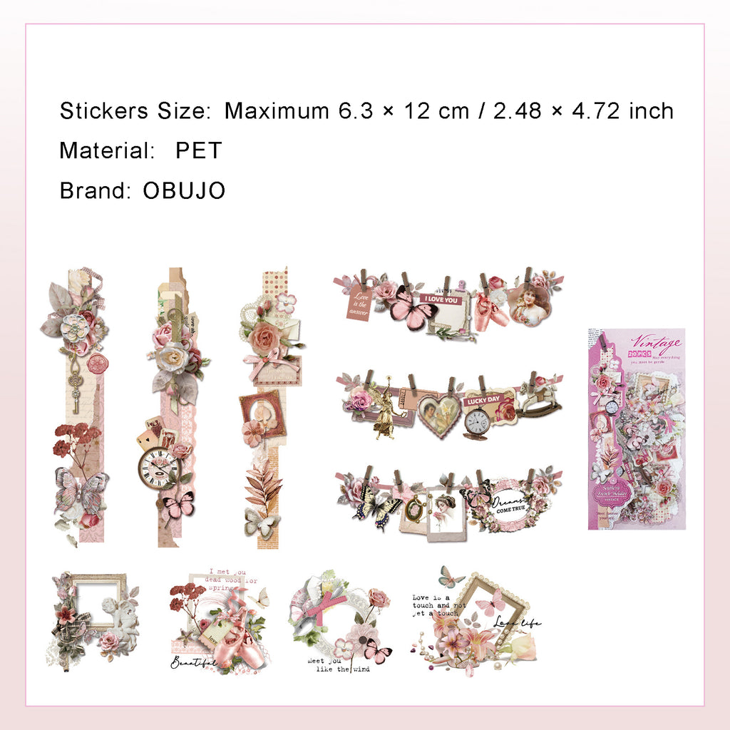 20 Pcs Vintage Collage Stickers MWHY