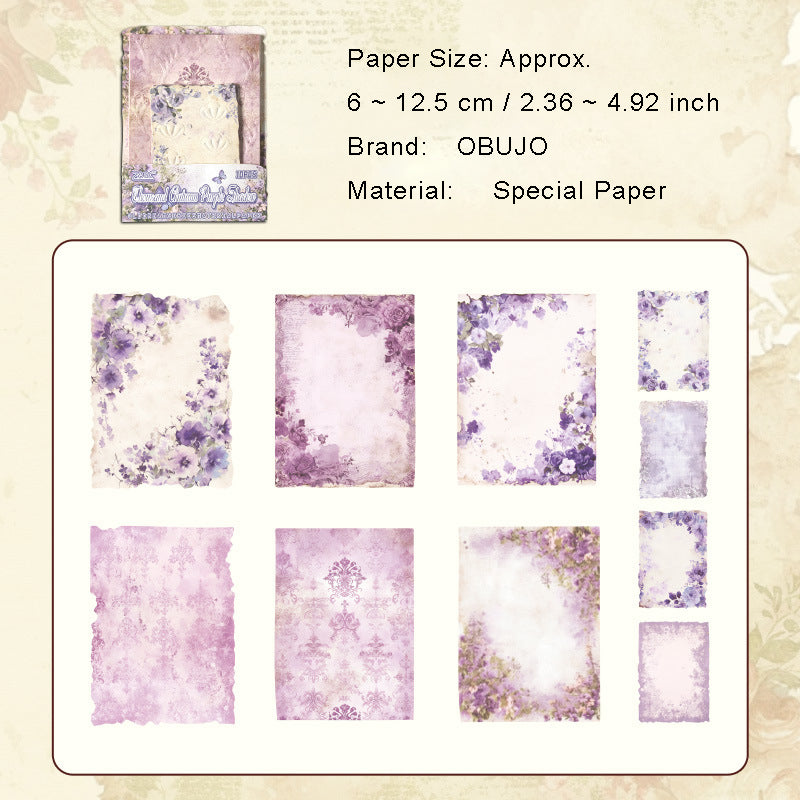 10 Sheets Vintage Embossed Scrapbook Paper XSJM