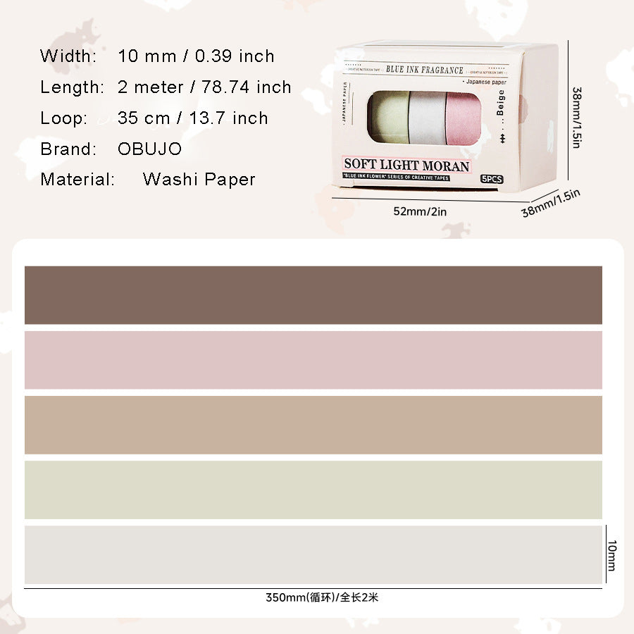 5 Rolls Basic Washi Tape Set QMHF
