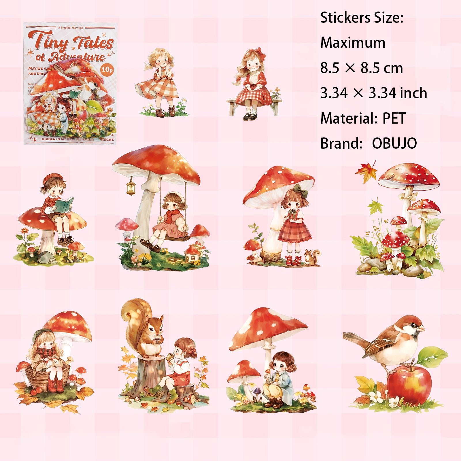 10 Pcs Fantasy Kids PET Stickers MNQYJ