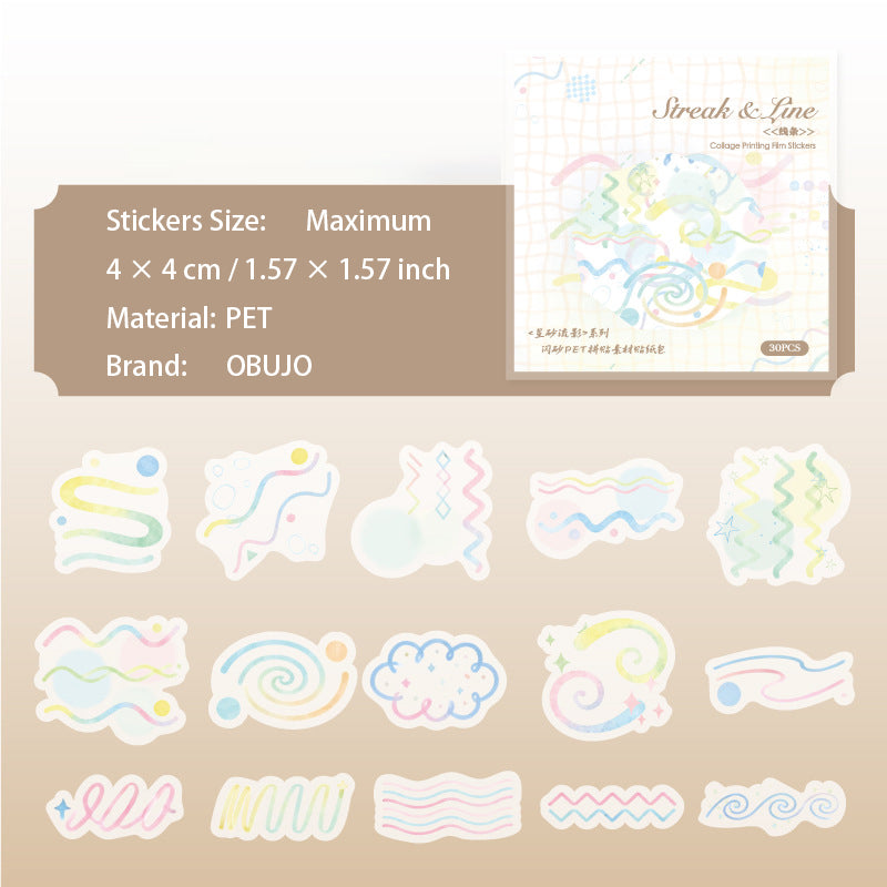 30 Pcs Geometry Themed Journal Stickers XSLY
