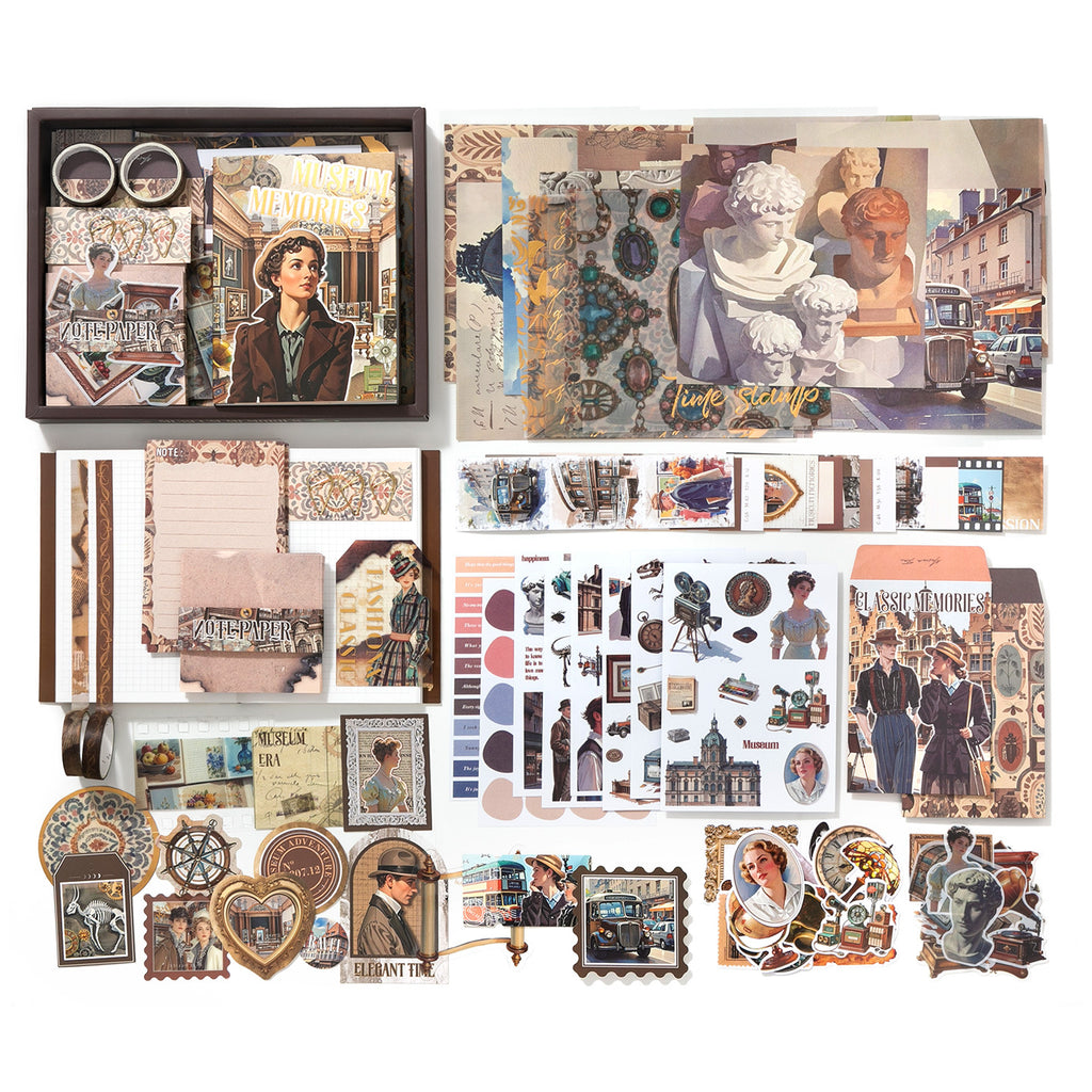 147 Pcs Vintage Junk Journal Supplies Gift Kit MXSH