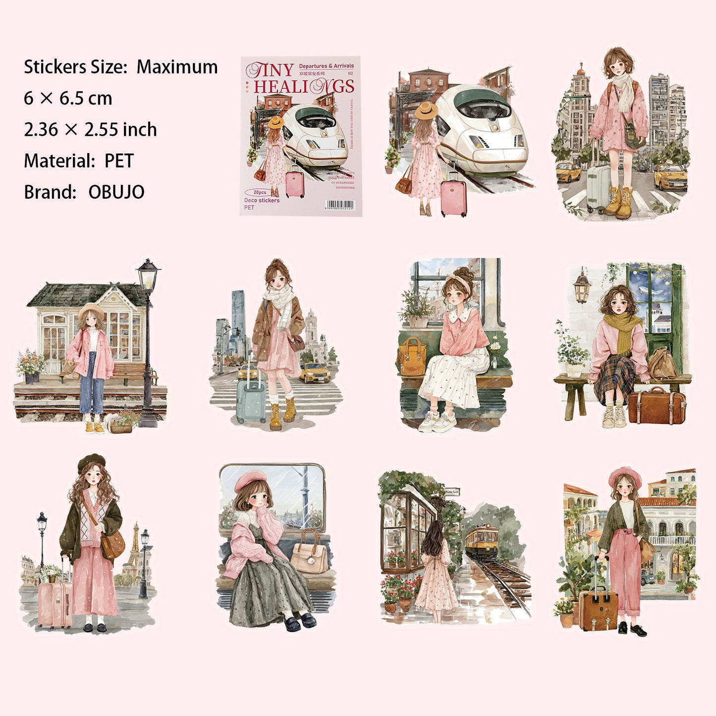 20 Pcs Girl Lifestyle PET Stickers SNCA