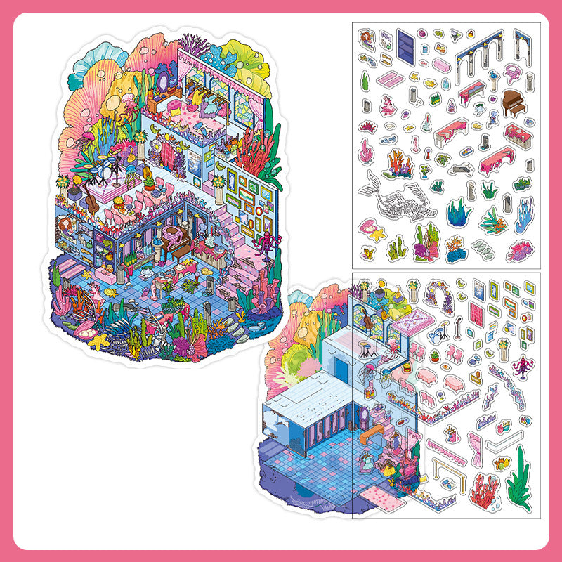 3D House Scene DIY Stickers Kit XJL09