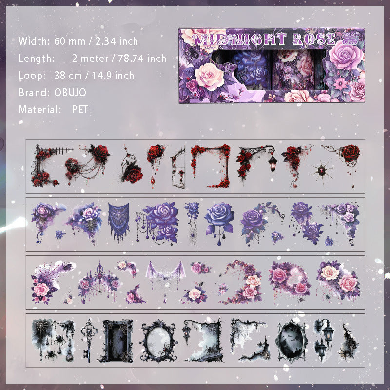 4 Rolls Gothic Flower PET Tapes Set YMMG
