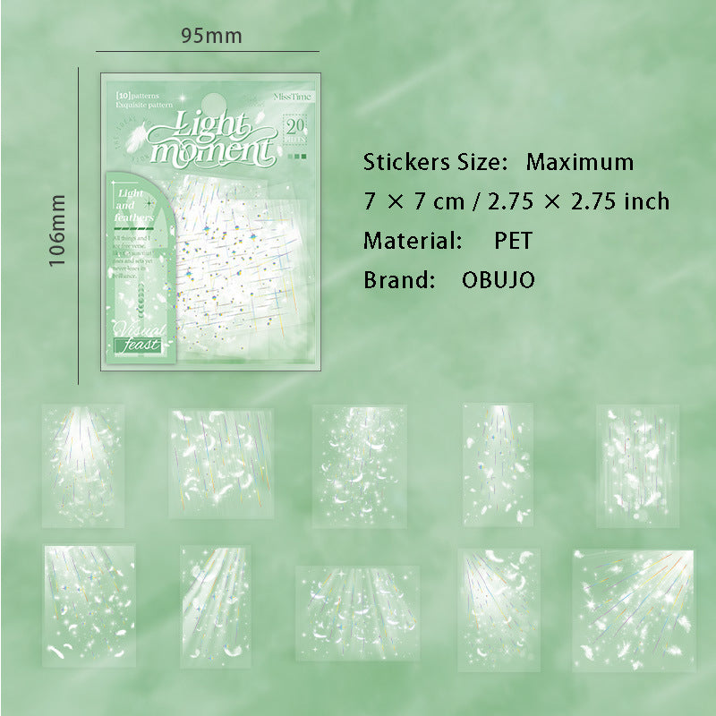 15 Pcs Light Theme PET Stickers GLSJ