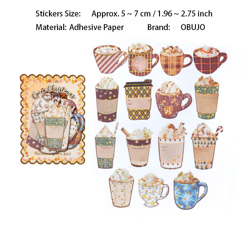 30 Pcs Gold Foil Christmas Themed Stickers SDGB