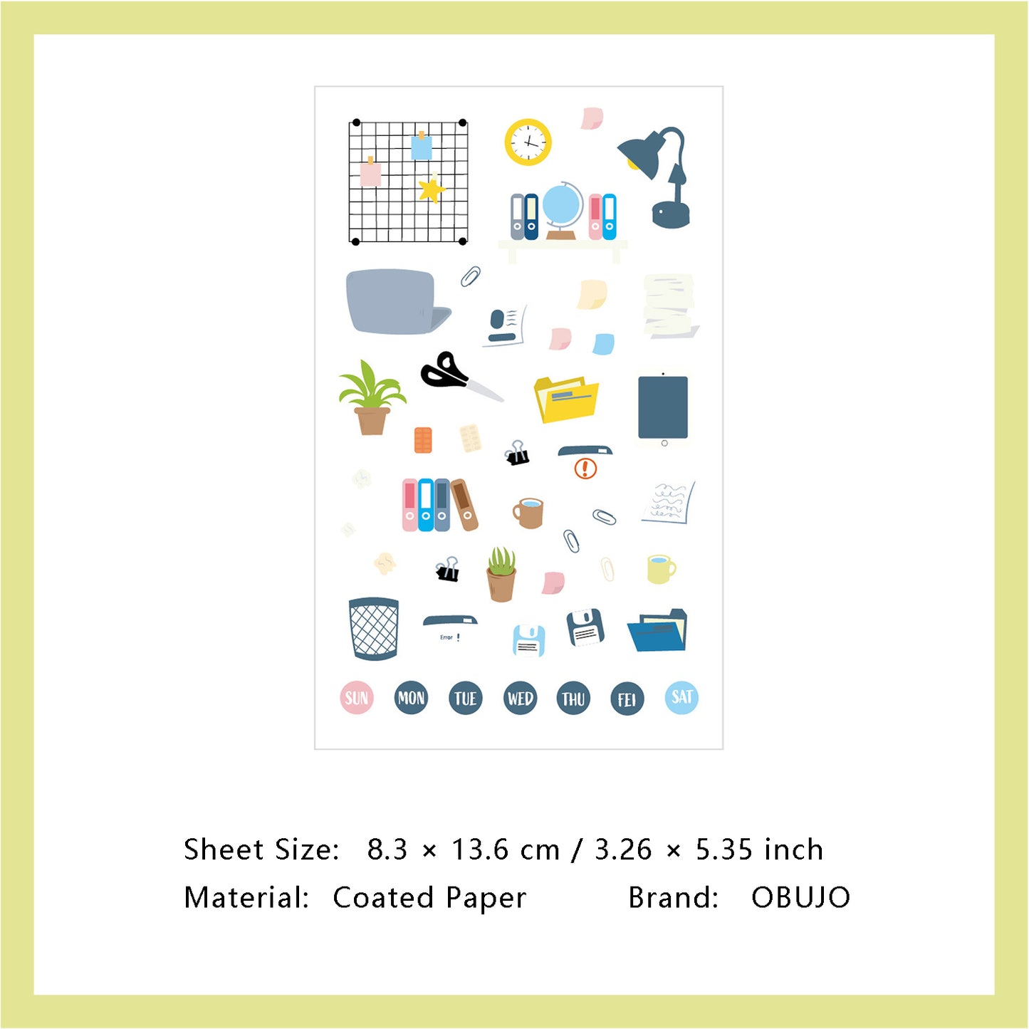 1 Sheet Daily Calender Planner Stickers DZTX