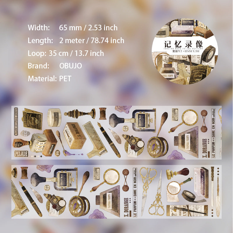 1 Roll Vintage Gadgets PET Stickers Tape SHSJ