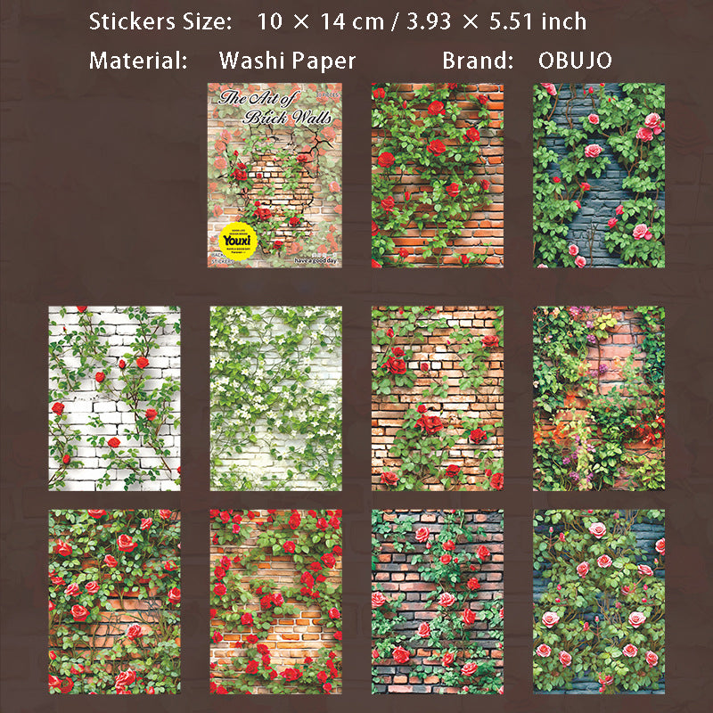 10 Pcs Wall Art Washi Stickers ZQYS