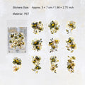 20 Pcs Glitter Flower PET Stickers FHZX