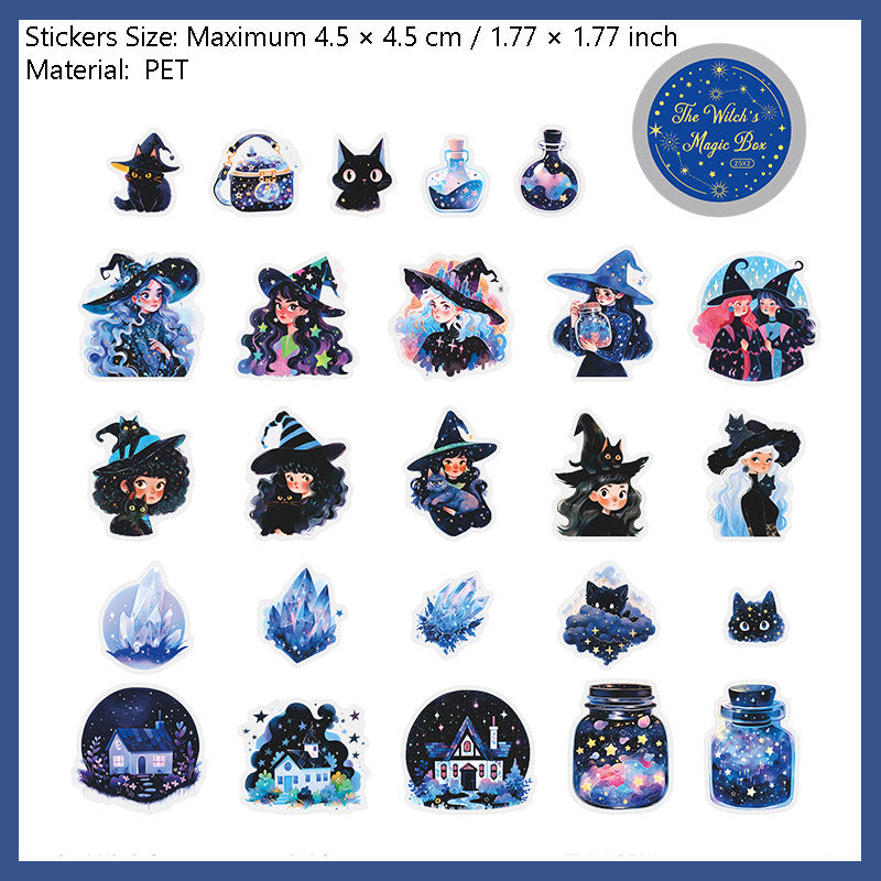 50 Pcs Witch Magic PET Stickers NVMF