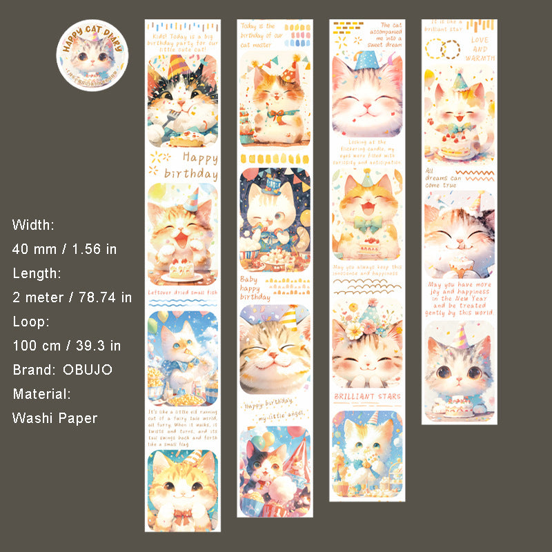 1 Roll Cat Theme Washi Tape KLXM