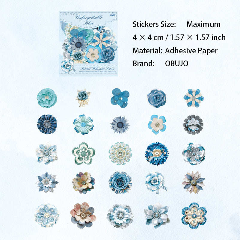 50 Pcs Vintage Flower Stickers JYHX