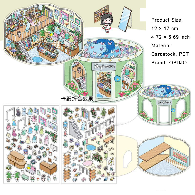 3D Shop Scene Diy Stickers Kit JRYYZ