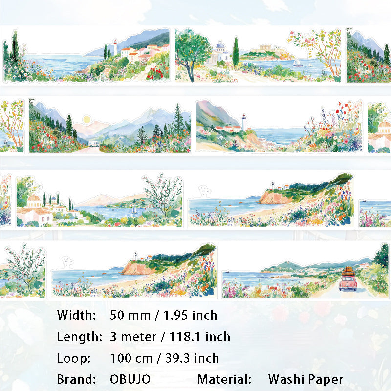 1 Roll Travel Landscape Washi Stickers Tape ZYJR