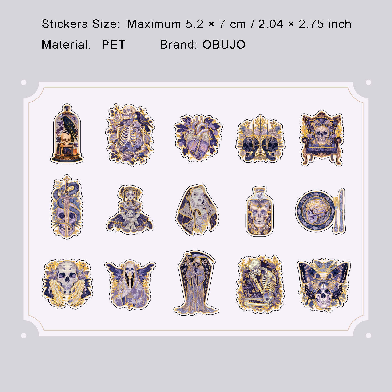 30 Pcs Undead Theme PET Stickers WLXQ