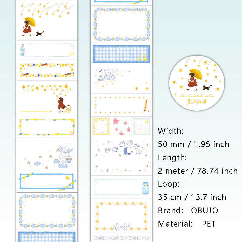 1 Roll Planner Journal Frame PET Stickers Tape HYXJ