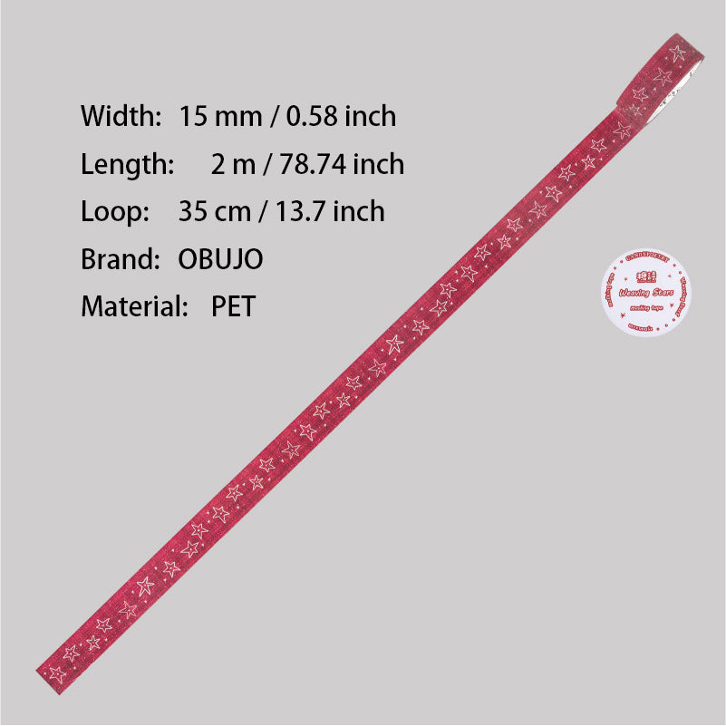 1 Roll Red Themed PET Tape FHXZ