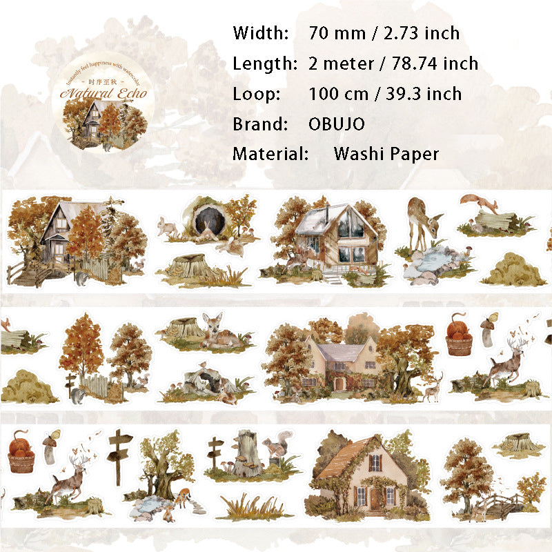 1 Roll Wild Landscape Washi Stickers Tape DFLT