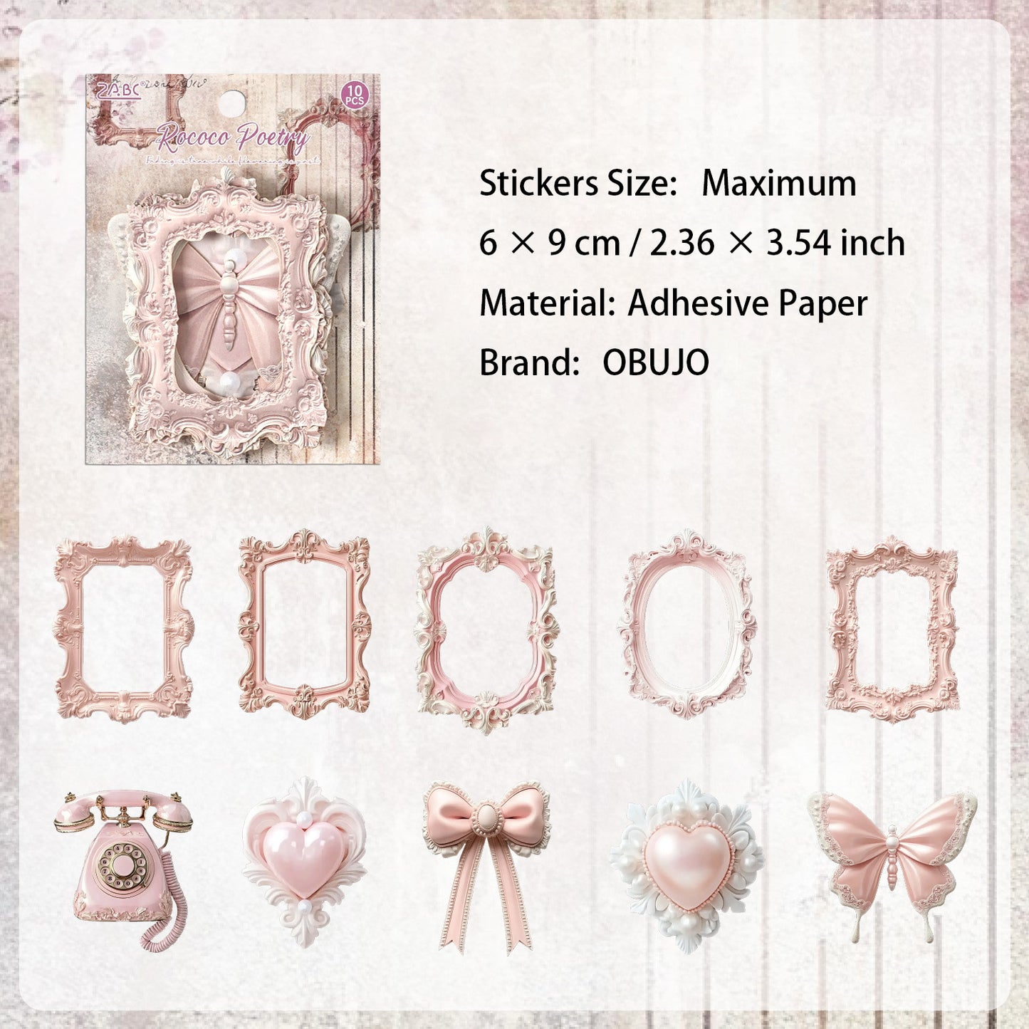 10 Pcs Aesthetic European Journal Stickers YZOF