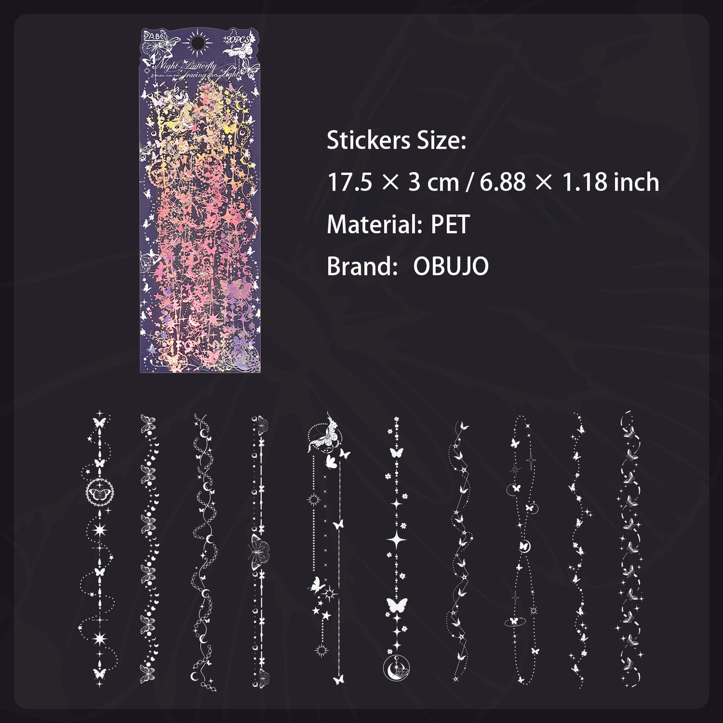 20 Pcs Holographic Star Flower Journal Stickers YGCX