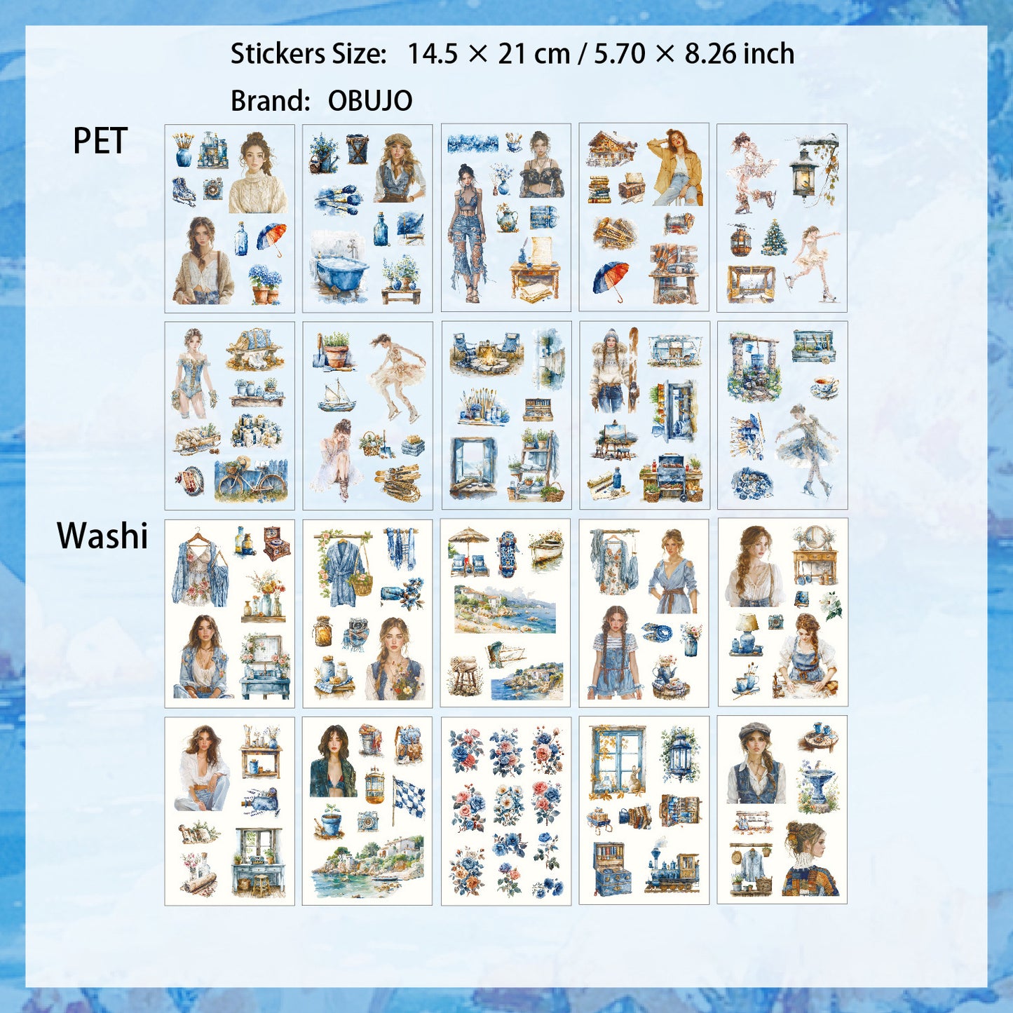 20 Sheets Girl Lifestyle Stickers Book MYXF