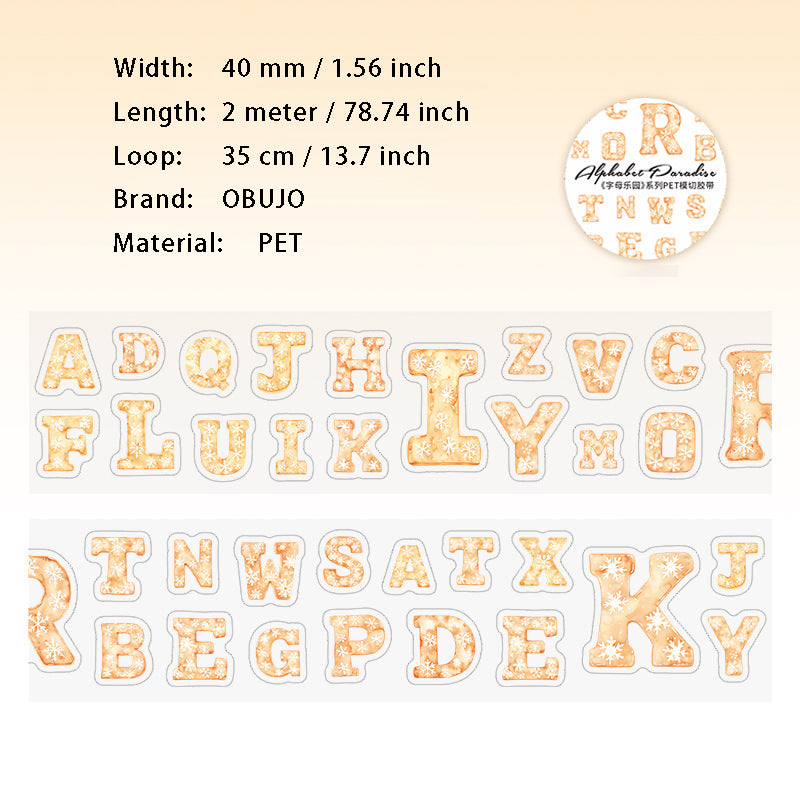 1 Roll Colorful Letter PET Stickers Tape ZMLY