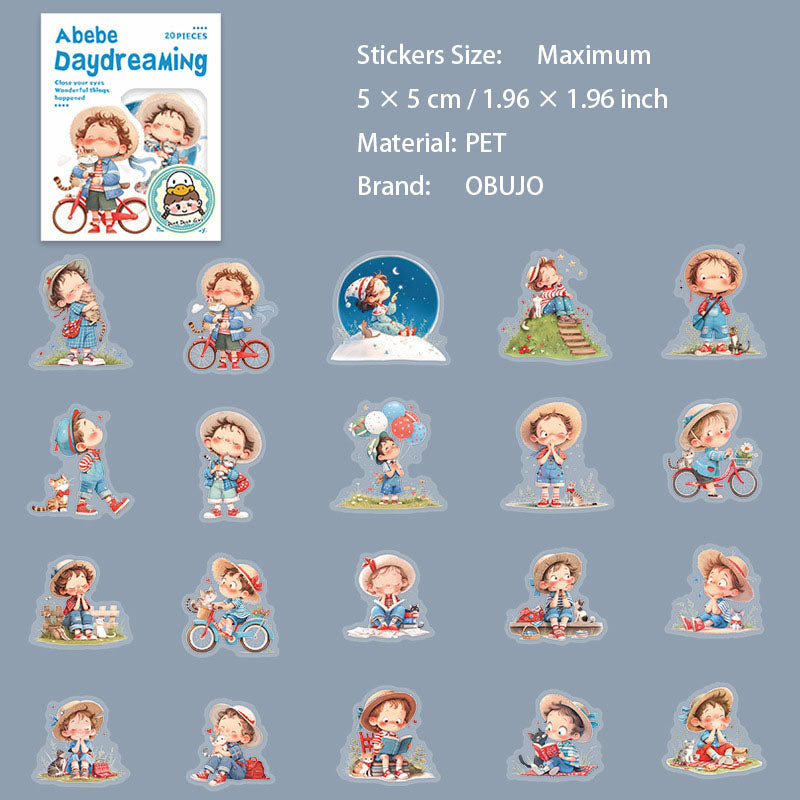 20 Pcs Fantasy Kids PET Stickers BRMY