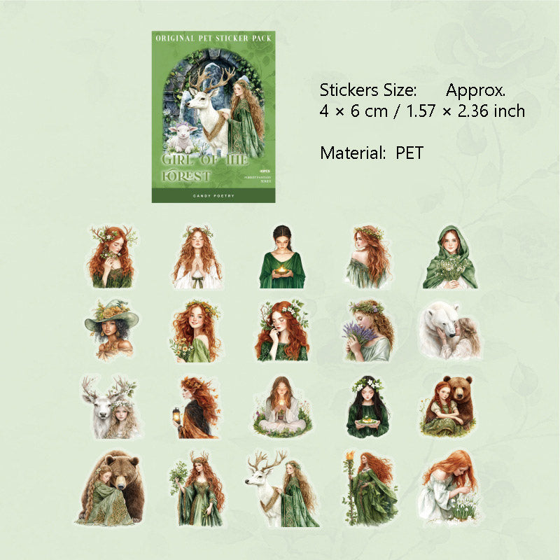 40 Pcs Fantasy Forest PET Stickers SLHX
