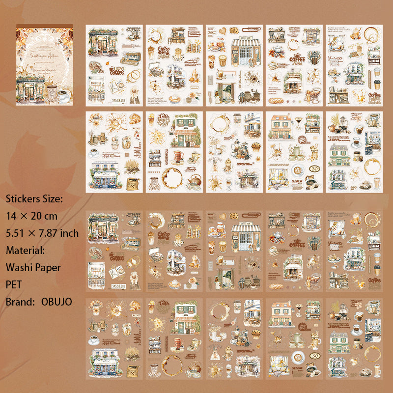 20 Sheets Autumn Theme Stickers Book QTQJ
