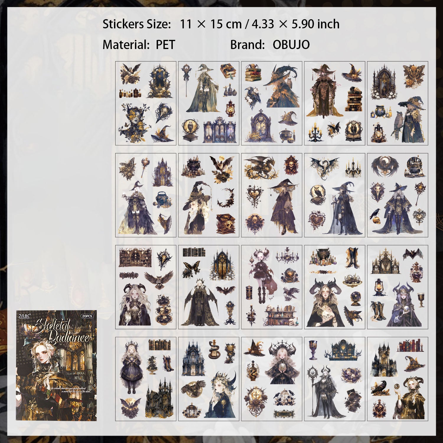 20 Sheets Gothic Stickers Book AYSY