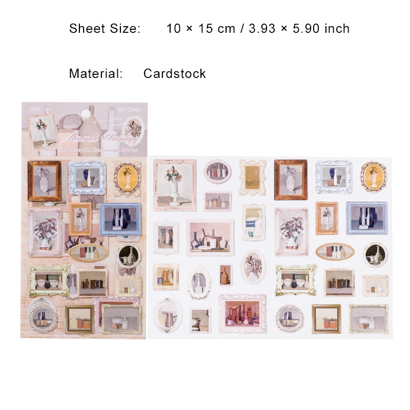 2 Sheets 3D Famous Painting Stickers MHBWG